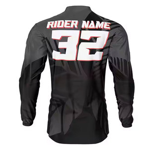 Gran oferta, 100% poliéster, corte automatizado de secado rápido, manga larga, Jersey de carreras de motos para adultos, diseño personalizado, transpirable - Product Image 4
