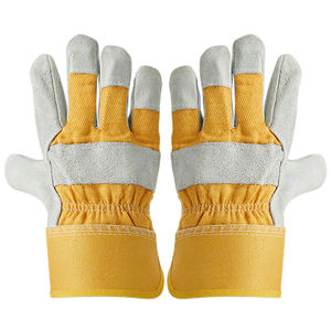 Guantes de trabajo de cuero de vaca de la mejor calidad Venta caliente Seguridad industrial Doble Palma Servicio OEM disponible - Product Image 4