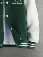 Veste universitaire personnalisée pour homme, style streetwear hivernal, col montant, patchs lettres, respirante, séchage rapide, en toile