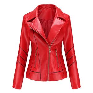 Chaqueta de color sólido con costuras y cremallera de pie de cuero para mujer, chalecos para mujer, chaqueta vaquera ligera - Product Image 3