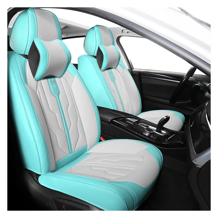 5D 9D 5 posti Full Covered Wine Red Universal Pu Leather Car Seat Cushion Cover Luxury Car Interior Decoration