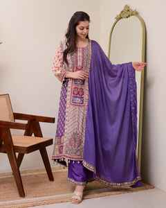 ชุด anarkali Kodi รอบ pakistani salwar kameez กับ dupatta และ Palazzo เหมาะสำหรับงานปาร์ตี้และงานแต่งงานในราคาขายส่ง - Product Image 5