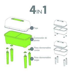 Jardin urbain noir avec serre en PP de 52L + arrosoir de jardin vert de 4,5L - Product Image 4