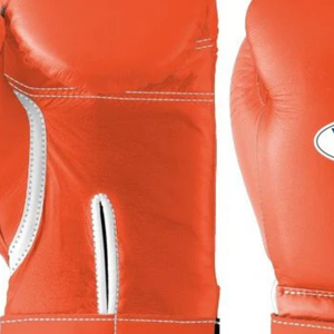 Professional Orange Leather Boxing Gloves <b>Velcro</b> Wrist Training Sparring Gloves for Men and Women - Product Image 6