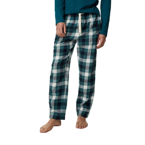 Pantalones de pijama de franela para hombre, pantalones de pijama de bambú a cuadros de algodón personalizados, pantalones de franela para hombre, proveedor de ropa de dormir, novedad, venta al por mayor - Product Image 1