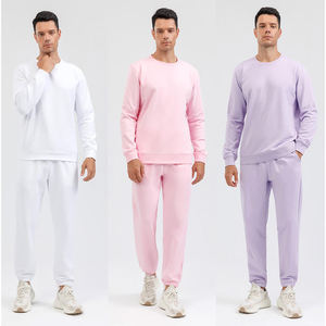 Ensemble de survêtement en coton uni pour homme personnalisé |   Sweat-shirt et pantalon de survêtement |   Logo brodé personnalisé, vêtements de sport OEM 2 pièces - Rapide - Product Image 3