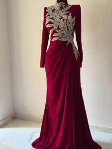 ชุดราตรีนางเงือกยาวถึงพื้นพร้อมลูกปัดสำหรับโอกาสพิเศษชุดเดรสงานพรอมขนาดพิเศษ - Product Image 3