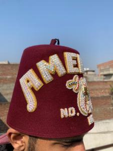 Fez SHRINER marron avec broderie à la main TEMPLE NAM - Product Image 4