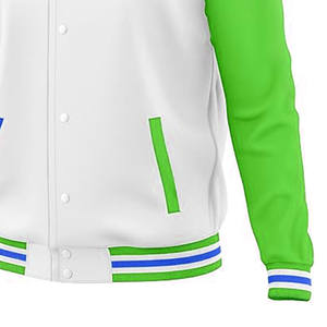 Veste de baseball Letterman personnalisée en gros de bonne qualité Manteau d'hiver en laine Corps en cuir à manches Bomber Varsity Jacket pour hommes - Product Image 6