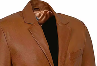 Blazer en cuir pour homme de haute qualité, coupe ajustée, col à revers, grande taille, doublure respirante, poches, hiver