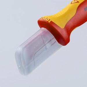 Couteau de démontage Knipex avec manche multi-composants isolant VDE, lame fixe solide en forme de faucille - Catégorie de produit : Couteaux - Product Image 4
