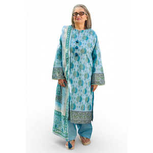 ชุดเดรสลายพิมพ์ 3 ชิ้น รุ่น CL-62020 ตกแต่งด้วยเพชร พิมพ์ลายดิจิทัล ความยาวระดับเข่า คอจีน เหมาะสำหรับโอกาสต่างๆ - Product Image 2