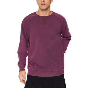 Sudaderas de invierno personalizadas con cuello redondo para hombre 100% algodón grueso polar de gran tamaño lavado ácido manga larga en blanco - Product Image 3