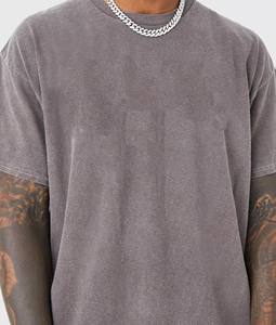 Top vente hommes lavage à l'acide t-shirt Streetwear Hip Hop pierre 100% coton t-shirts avec logo personnaliser lavage à l'acide T-shirt 2025 - Product Image 5