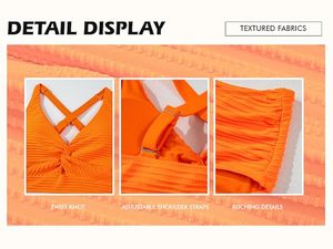 Traje de baño de dos piezas personalizado OEM para mujer, traje de baño sexy con estampado de logotipo frontal, ropa de playa - Product Image 5