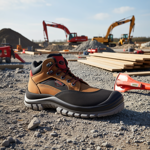 Bottes de sécurité en cuir Sherpa S3 EN20345 taille 40 marron/rouge - pour équipement de sécurité et de survie - Product Image 3