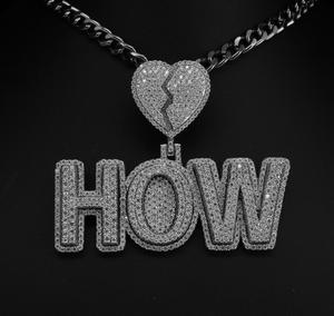 Pendentif personnalisé à double couche avec nom, coupe ronde, avec fermoir en forme de cœur brisé, pour homme et femme, bijoux hip-hop glacés par Phoenix Enterprise - Product Image 1