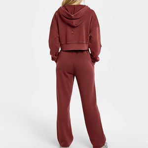 Conjunto Deportivo de Invierno de 2 Piezas, Lavado Ácido, Grueso, Personalizado con Logotipo Serigrafiado, Ropa Casual de Alta Calidad - Product Image 2