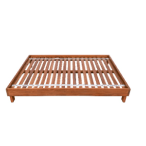 Base de Cama Tamaño Queen con Marco de Madera de Teca y Acabado Natural para Muebles de Dormitorio y Decoración de Hoteles - Product Image 1