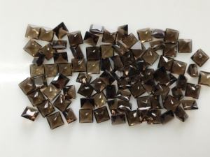Exclusif 6mm carré coupe naturelle Smoky Quartz princesse merveilleuse pierre précieuse en vrac pour la fabrication de bijoux et de colliers - Product Image 3