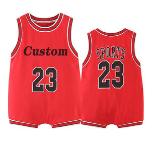 Sıcak satış özel sayı basketbol forması Summer kolsuz giysi tulum tulum yaz bebek spor için <span class=keywords><strong>Set</strong></span> - Product Image 6