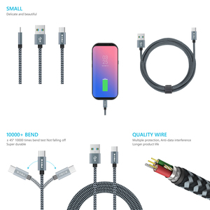 Cable USB Tipo-C Trenzado de Nailon OEM de Fábrica, 3FT 6FT 10FT, <span class=keywords><strong>Carga</strong></span> Rápida 3A para S10e/Note 9/S10/S9/S8 Plus/A80/<span class=keywords><strong>A50</strong></span>/A20 - Product Image 3