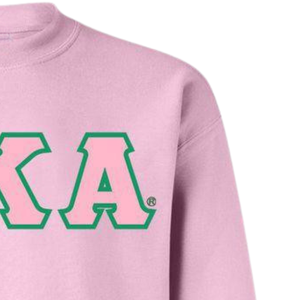 Sudadera con Capucha de Franela Personalizada con Bordado de Letras Griegas Rosas sobre Fondo Verde para Invierno - Product Image 2