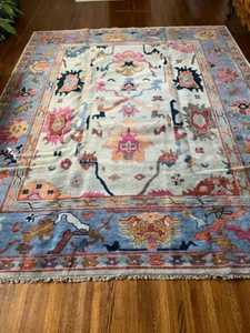 Alfombra anudada a mano de diseño moderno hecha a mano, hermoso color vibrante, patrón abstracto persa turco, tamaño personalizable disponible - Product Image 3