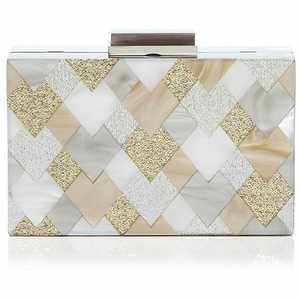 Pochette en résine de haute qualité avec chaîne Pochette de mariée attrayante en résine époxy raffinée unique Meilleure conception Pochettes en acrylique - Product Image 2