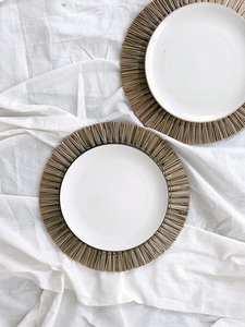 Manteles minimalistas de algas marinas hechos a mano y posavasos para decoración de comedor, embalaje de cartón ecológico - Product Image 3