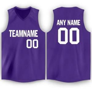 Maillots de basket-ball personnalisés, entièrement sublimés, nom de l'équipe, numéros, adultes, col en V, débardeur athlétique ample, léger, respirant, génial - Product Image 6