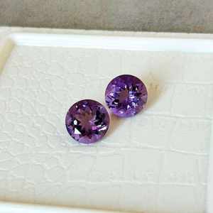 Piedras de amatista púrpura de Grado Superior piedras preciosas sueltas de corte brillante redondo con piezas pulidas para uso de diseño de joyería colgante de anillo - Product Image 4