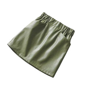 Minifalda de cuero informal para mujer personalizada, suministro OEM, cuero PU transpirable con color de tamaño personalizado para primavera y verano - Product Image 1