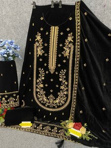 ชุดเดรสผ้ากำมะหยี่9000แท้มีหลายรหัสและเรียงตามลำดับน้ำหนักเบาเดรส Anarkali งดงามพร้อม Dupatta ในอัตราที่เหมาะสม - Product Image 6