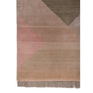 Tapis noués à la main en laine et soie de bambou à motifs géométriques Manchaha, rose et violet, pour usage domestique - Les-2896 - Product Image 4