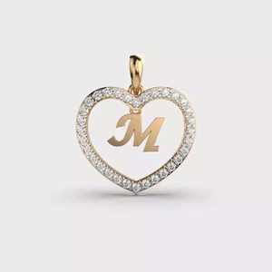 Colgante de Plata en Forma de Corazón Personalizado con Moissanita, Diseño de Alfabeto de Amor, Chapado en Rodio, Joyería Fina al por Mayor Sin Cadena - Product Image 3