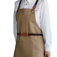Tablier de chef de cuisine avec logo imprimé personnalisé Tablier en coton pour manucure Tablier de serveuse de salon de barbier personnalisé multicolore