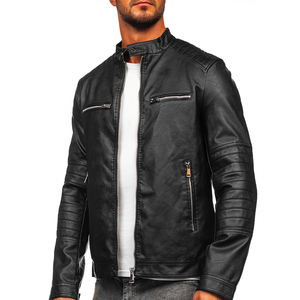 Chaquetas de Cuero para Hombre de Alta Calidad, Estilo Casual, Motociclista, Negras, de Cuero PU, Tallas Grandes, Chaquetas de Cuero Personalizadas y Elegantes para Hombre - Product Image 3