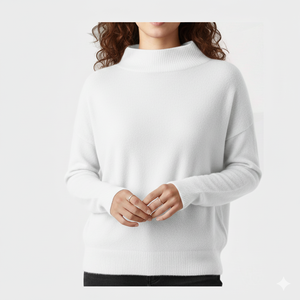 Pull décontracté à col montant surdimensionné pour femmes, tissu doux comme un nuage, forme drapée décontractée, vêtement d'hiver confortable, long, OEM 2026, tendance - Product Image 1