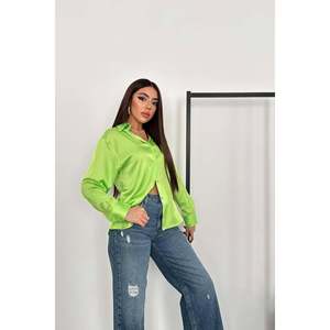 เสื้อเชิ้ตผ้าซาตินสีนีออน - สีนีออน - Product Image 2