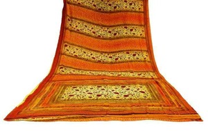 Robe en coton à imprimé floral Tissu imprimé en soie avec blocs de saris Tissu indien teint Tissu de robe par cour Vêtements pour femmes - Product Image 2