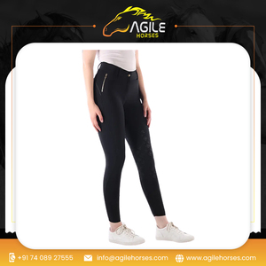 Última colección pantalones ropa ecuestre ropa deportiva personalizada al por mayor 4 vías estiramiento caballo medias Pantalones - Product Image 6