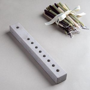 Minimalist <b>Concrete</b> Menorah Multi <b>Candle</b> <b>Holder</b> Modern Artistic Stone Stand Elegant Contemporary Jewish Festival Centerpiece - Product Image 6