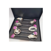 Dragon Fly Design Ensemble de 6 couverts à salade en acier inoxydable avec vernis pour la cuisine à bas prix