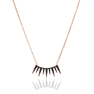 Diseño geométrico Pave negro circón piedra forma encanto colgante turco hecho a mano 925 joyería de plata esterlina - Product Image 1