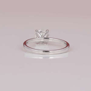 Bague de fiançailles solitaire en or massif 14 carats plaqué or, sertie clos, style classique de luxe, diamant de laboratoire certifié IGI, anniversaire - Product Image 4