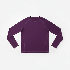 Custom Factory Wholesale <b>Compression</b> <b>Shirt</b> – Long Sleeve Purple Athletic Rash Guard Base Layer <b>for</b> <b>Men</b> & Women - Product Image 1