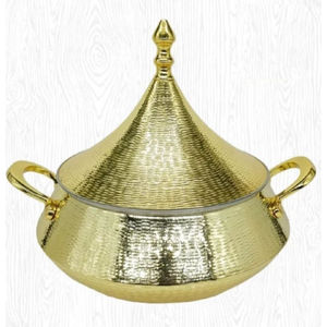 Cacerola de Metal de diseño de lujo de Metal martillado hecho a mano de alta calidad para Hotel restaurante Catering servir platos de comida - Product Image 5