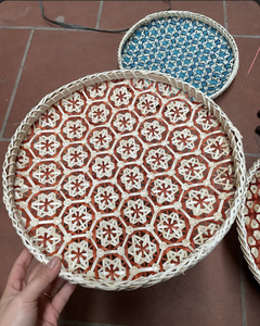 Handwoven <b>basket</b> <b>tray</b> made from natural materials for home decoration and storage use - Product Image 4