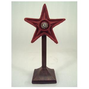 Antique Finished Engraved Design <b>Border</b> Metal Star Stand With <b>Wooden</b> Base For Christmas Home Table Top Decor - Product Image 5